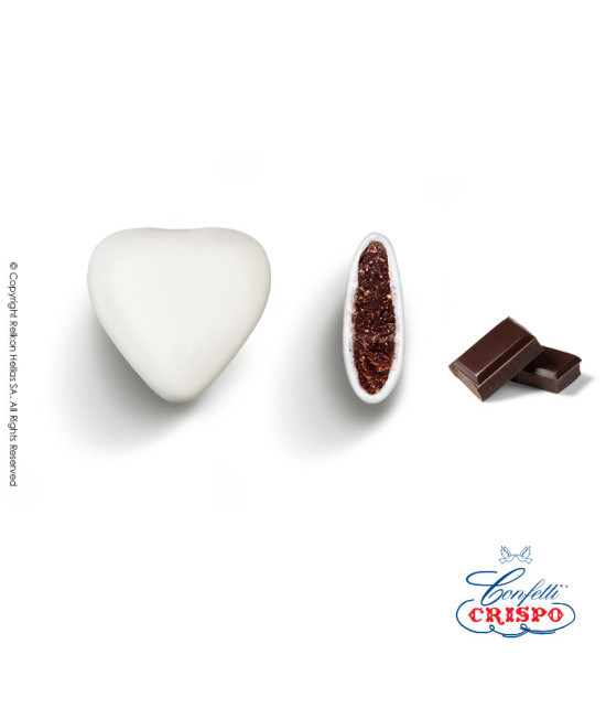 Confetti Crispo Heart (Bitter Chocolate) White 1kg