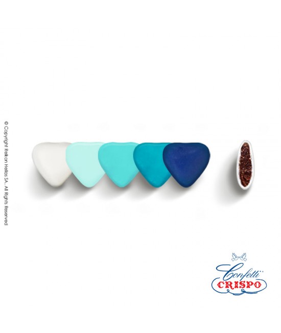 Confetti Crispo Selection (Bitter Chocolate) Mini Hearts Blue 500g