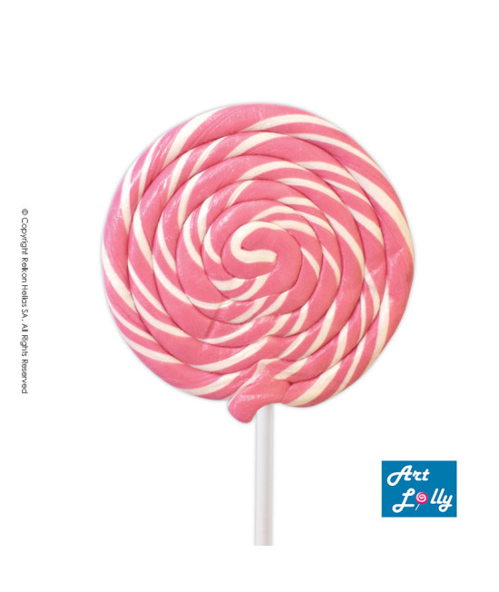 Lollipop Spiral White - Pink 100g
