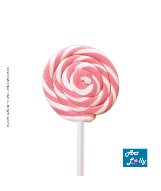 Lollipop Spiral Mini White - Pink 40g